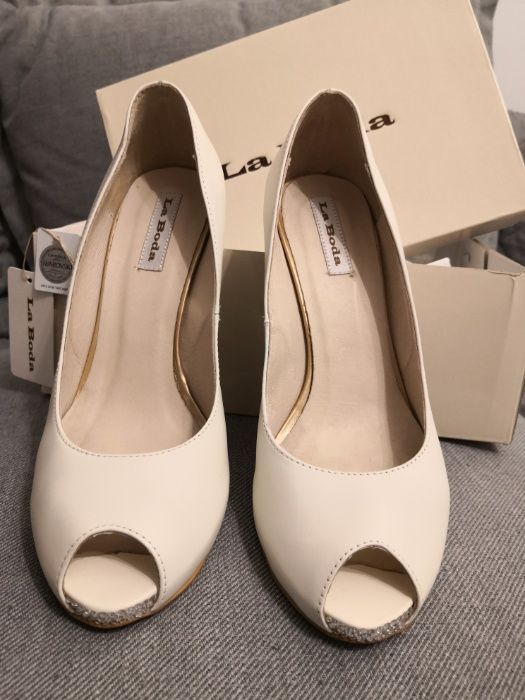 Buty ślubne La Boda Swarovski r38. jak r.37/37,5