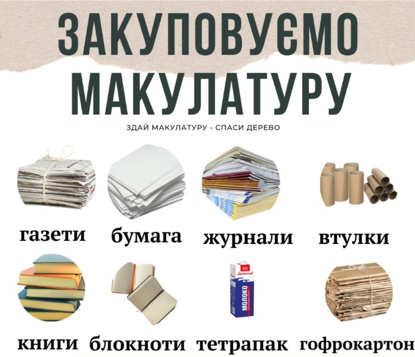 Прийом Макулатури Плівка пластик Пет пляшку Кицмань