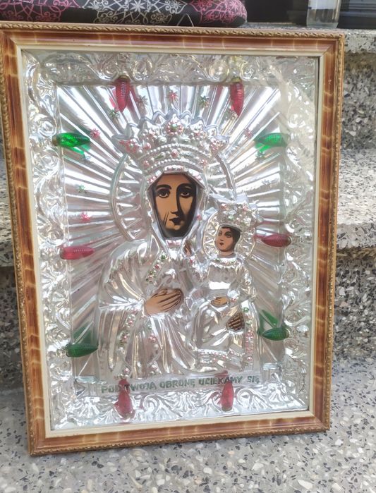 Obrazy ikony Matka Boska lata 70 3szt