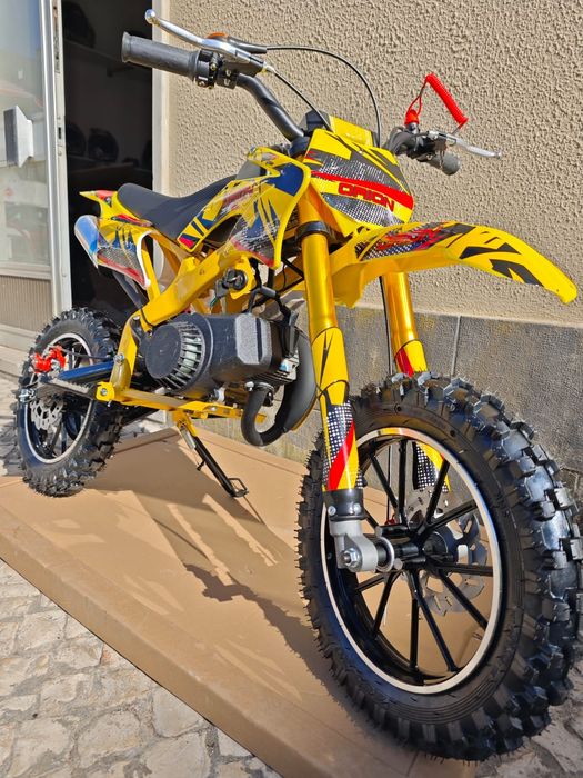 Minimotocross 49cc a gasolina para crianças dos 4 aos 12 anos