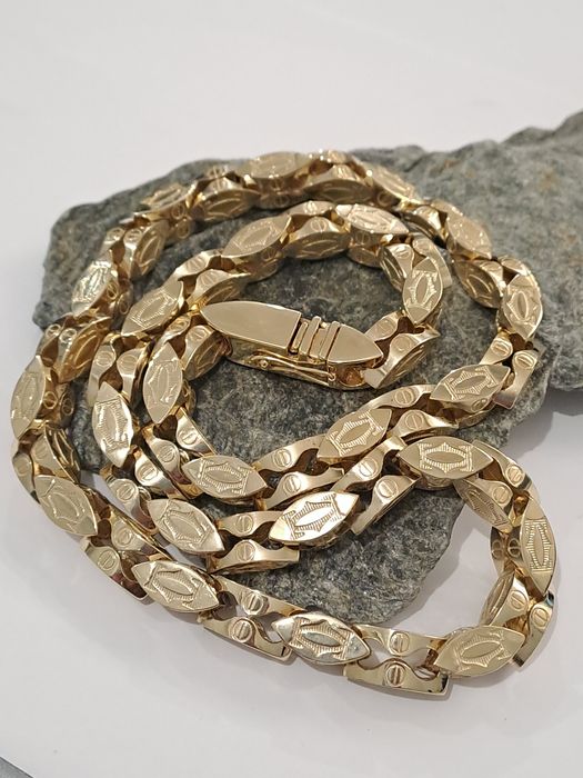 Złoty Łańcuch Splot Cartier Pr.585 Nowy 67 cm Pełny