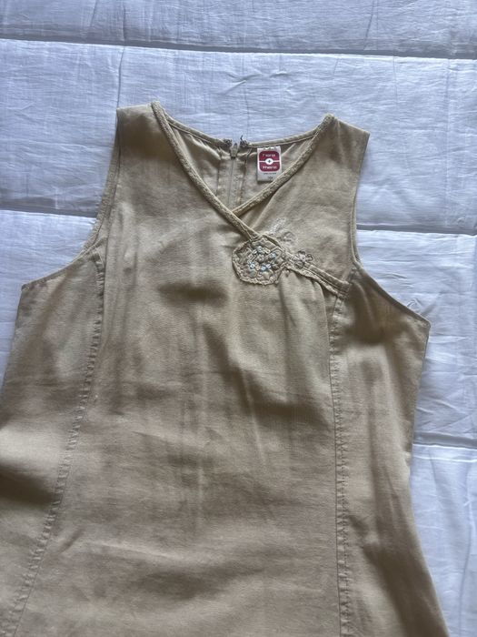 Vestido linho bordado