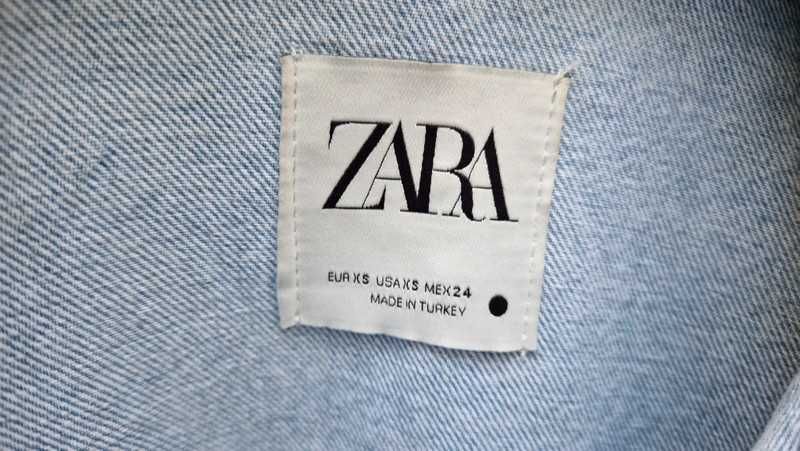 ZARA kurtka jeansowa koszulowa dżety modna oversize Nowa 34/XS 36/S