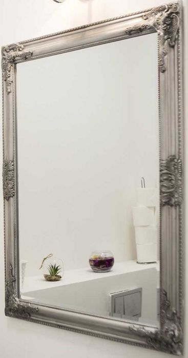 4x Lustro NORDBORG JYSK 70x90 cm, srebrne – komplet, stan bardzo dobry