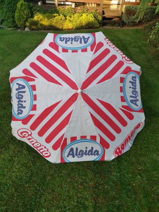 Parasol Ogrodowy , parasol plażowy - retro ALGIDA Romero Cornetto 180 cm – Sprawny!