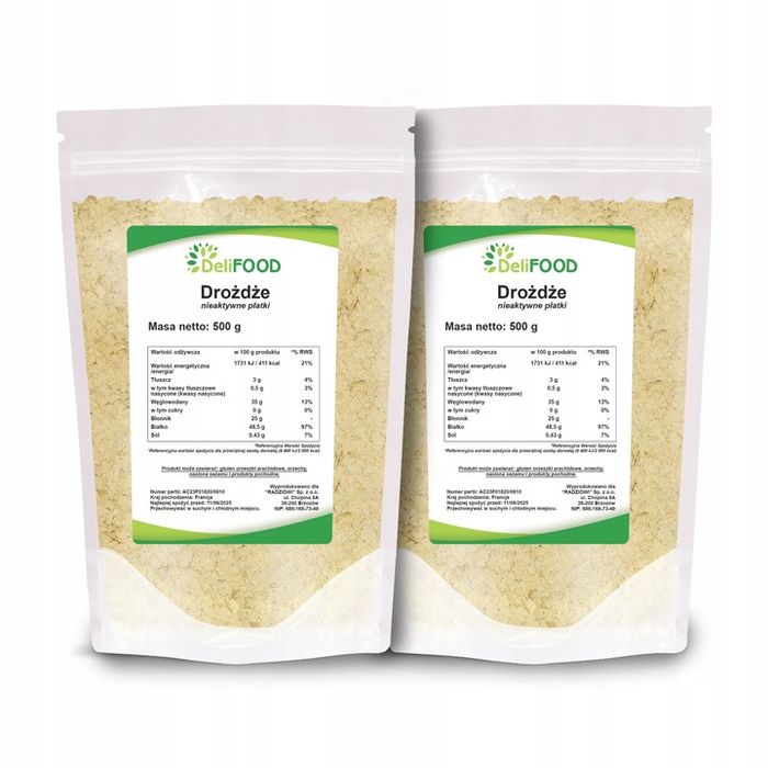 płatki drożdżowe drożdże nieaktywne naturalne 1kg 1000g