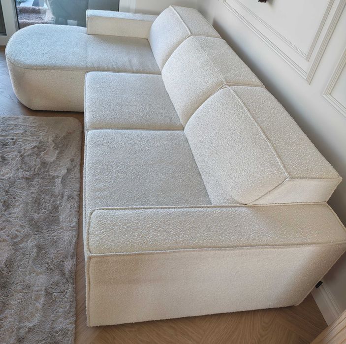 Narożnik Mazzini Sofas tkanina - bouclé ecru