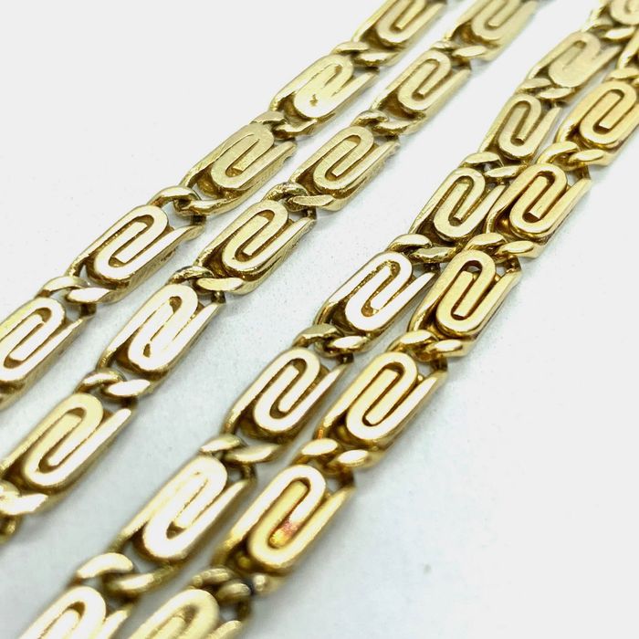 Złoty ŁAŃCUSZEK męski 14K splot GRECKI 56 cm