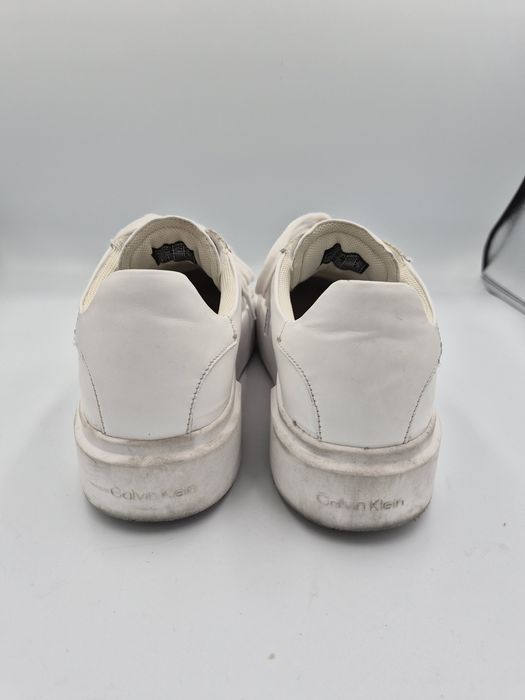 Sneakersy damskie białe na platformie Calvin Klein 40 skóra naturalna
