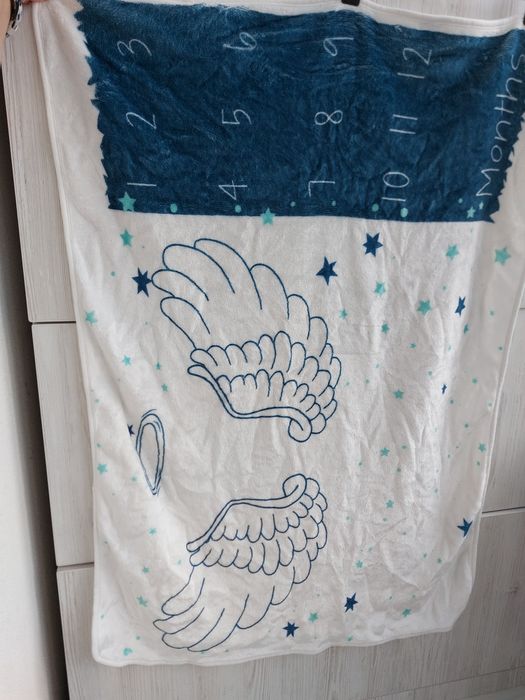 Дитячий теплий мягенький плед фотозона фотофон по місяцях 71*99