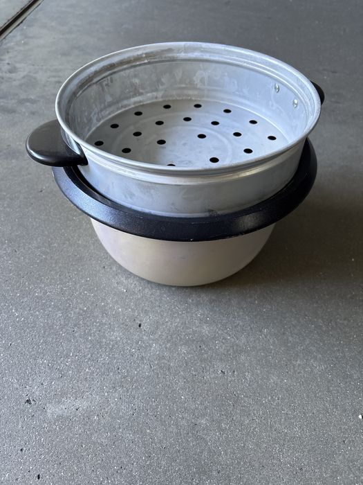 Recipiente para cozer a vapor + panela elétrica s/ tampa