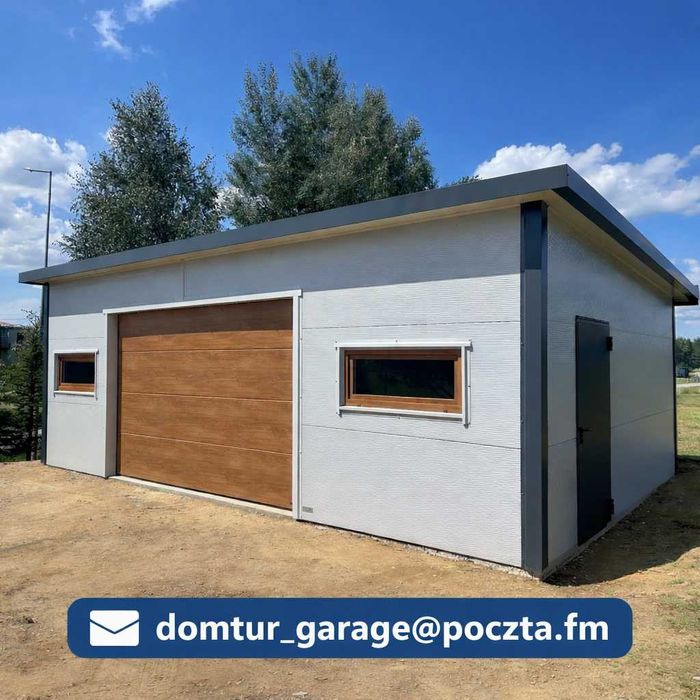 Domki garaż budynek ocieplany z płyt warstwowych