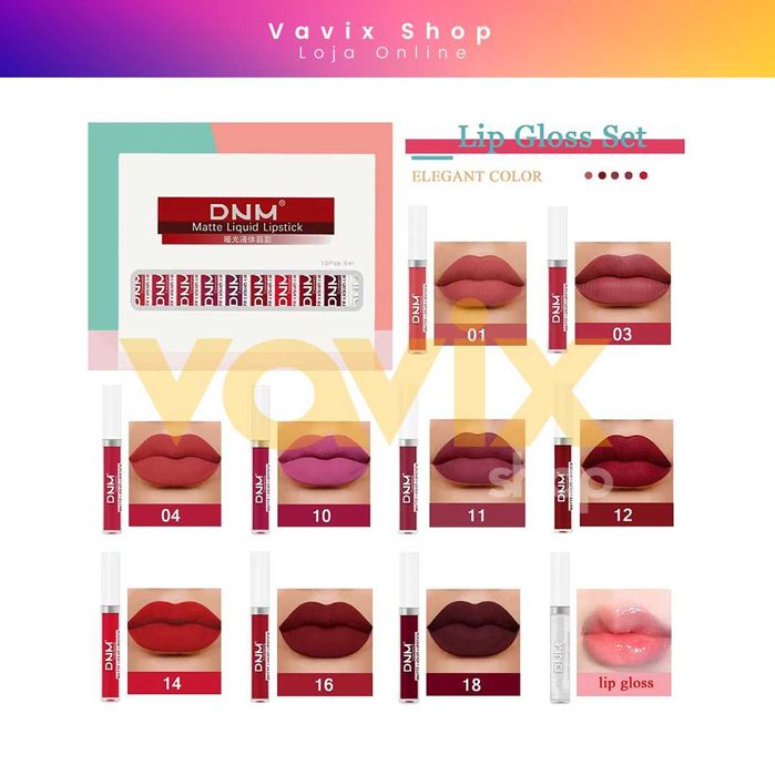 Kit 10 Batons Mate Longa Duração / Maquilhagem Novo Promoção