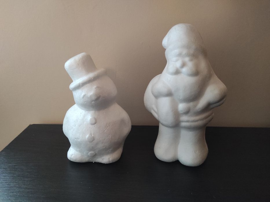 Mikołaj bałwan że styropianu decoupage, cekiny