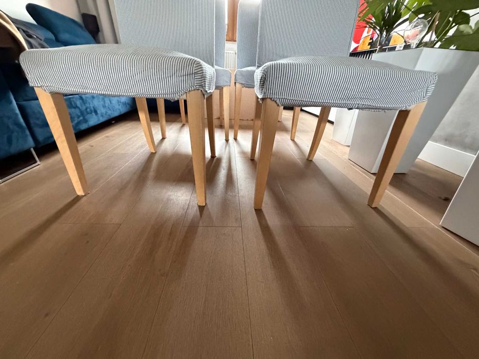 Stół  140x90 rozkladany + 6 krzeseł + pokrowce  IKEA HENRIKSDAL