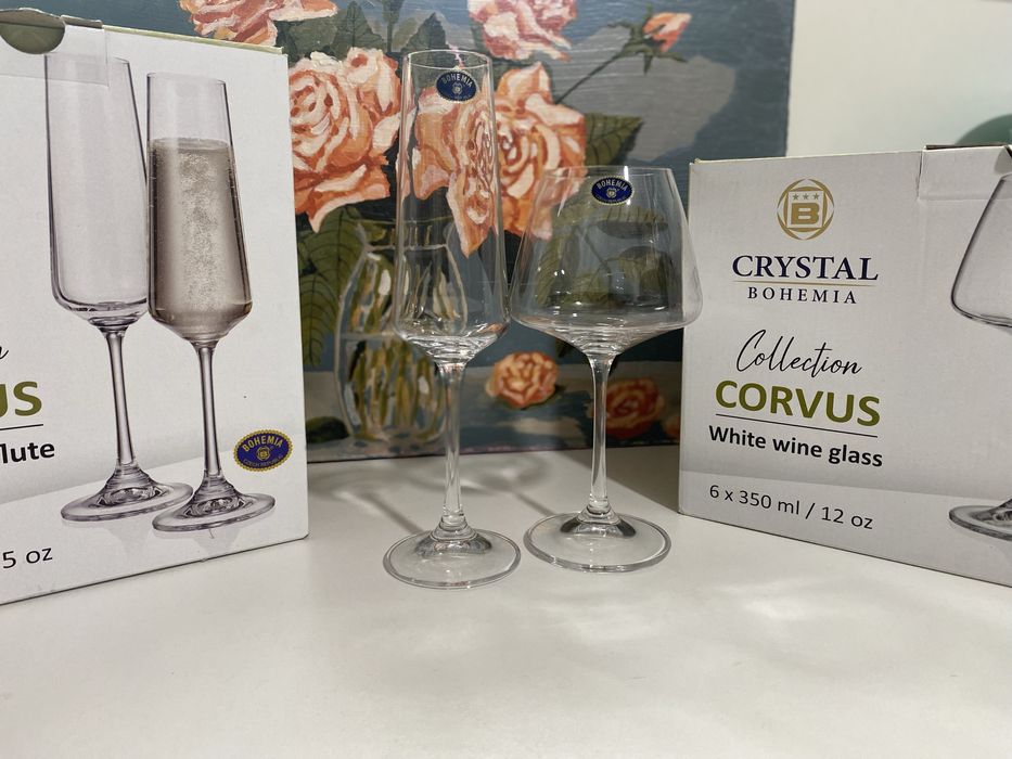 Бокали для шампанського вина нові Богемія кришталеві