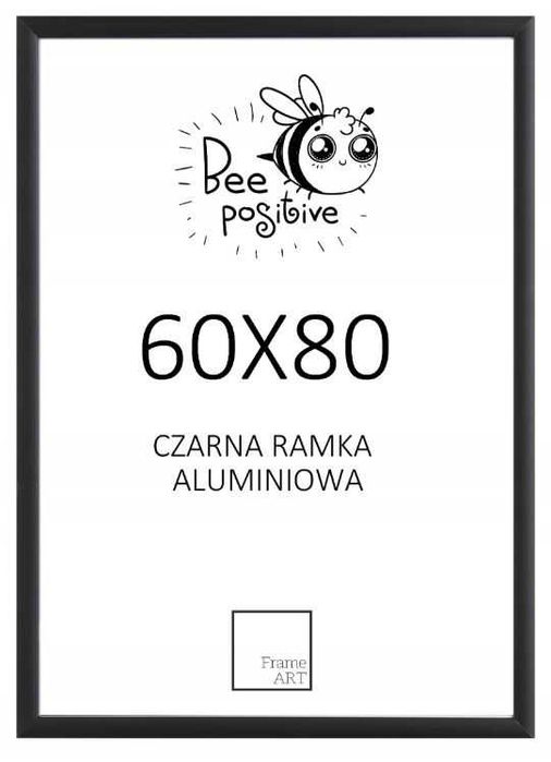 Nowa czarna rama aluminiowa 60x80