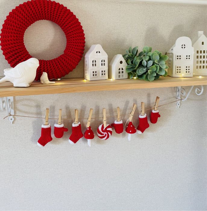 Супер Розпродаж Вязані носочки, новорічні іграшки на ялинку, різдвяний