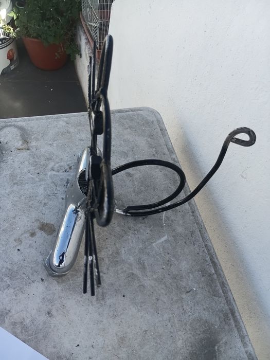 Escultura Gato Arte Sucata Metal - Peça Única Artesanal 25€
