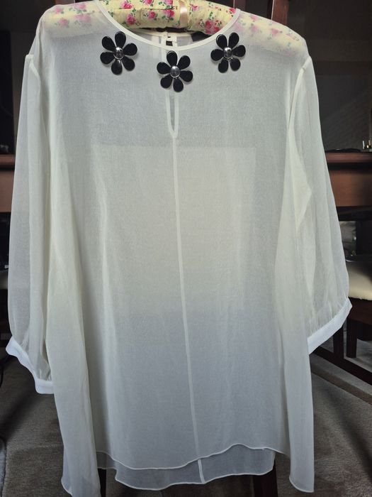 Siste's bluzka mgiełka ecru Made in Italy r. M-XL