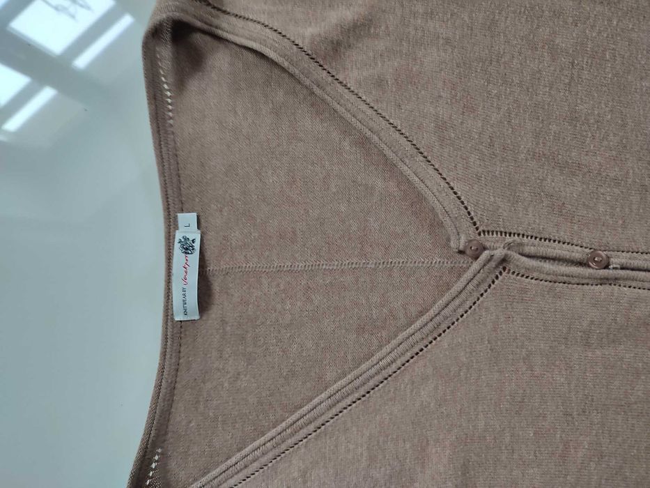 Kardigan karmelowy z  bawełny kaszmiru Jackpot roz L