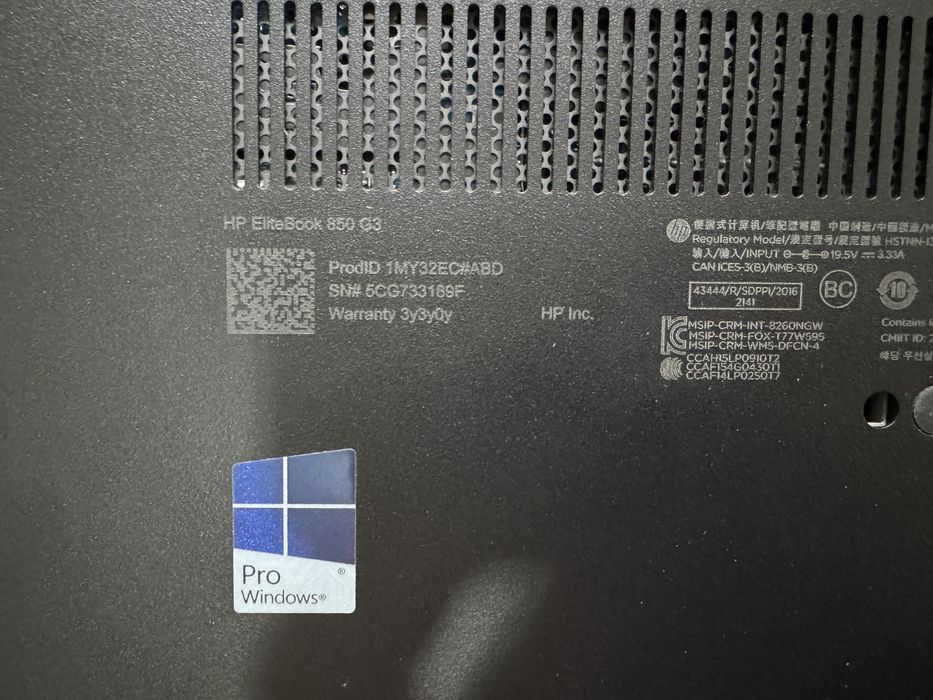 Portátil HP Elitebook 850 G3