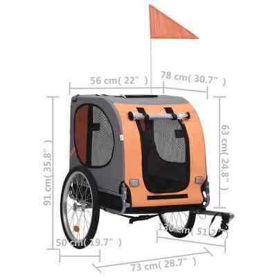 NOVO - Reboque de bicicletas laranja e cinzento