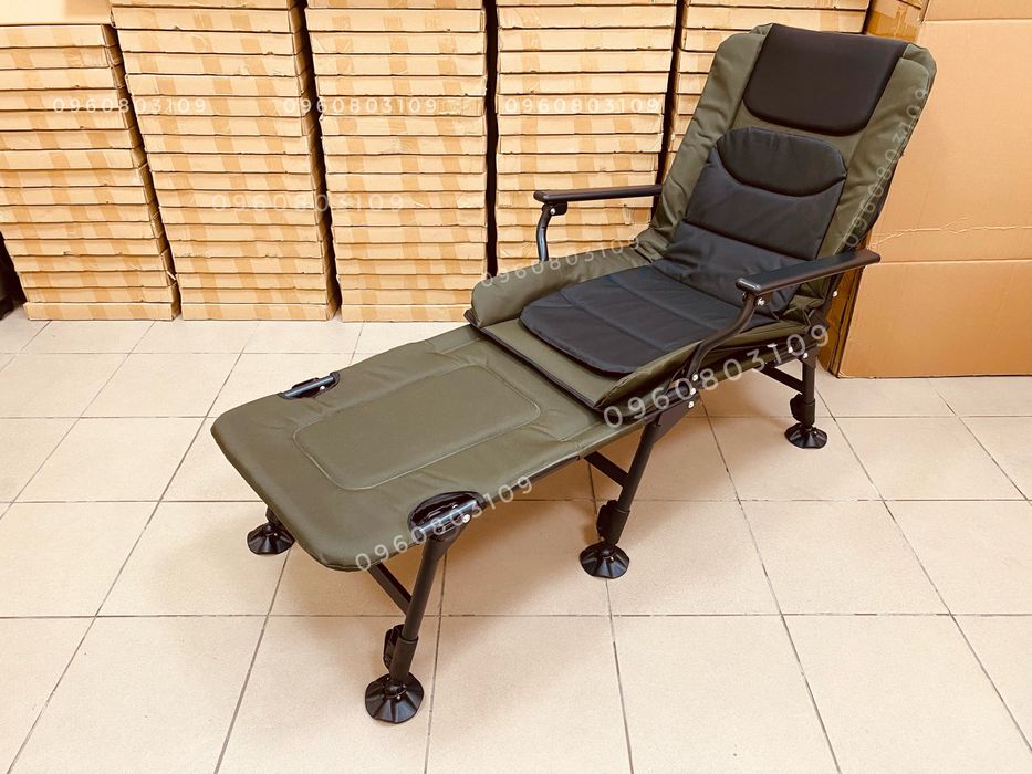 УСИЛЕННОЕ до 180 кг! Кресло рыбацкое 2в1 + подставка для ног Карповое