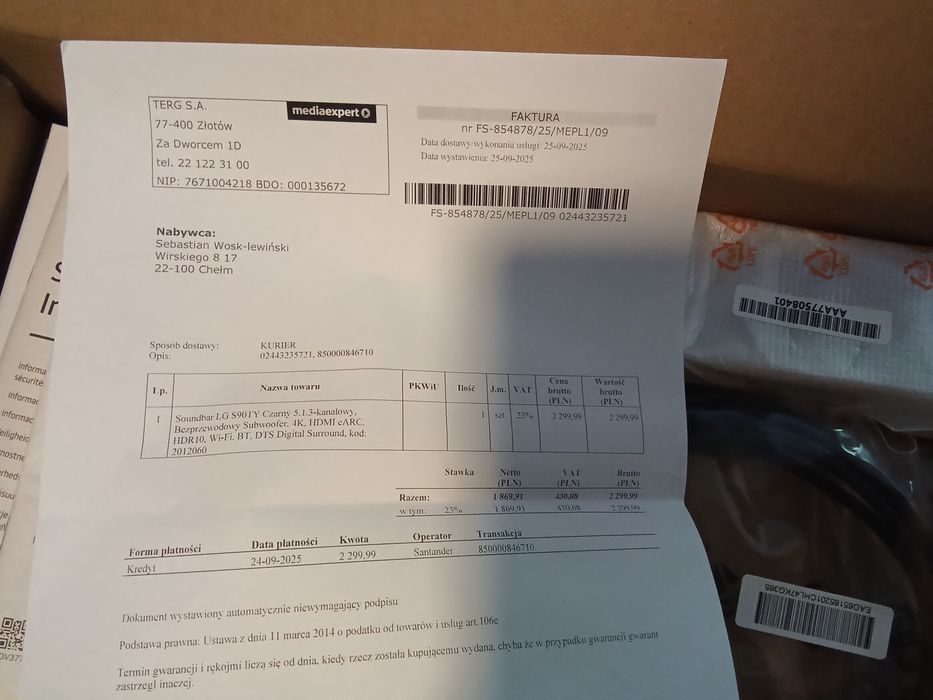 Sprzedam soundbar firmy lg