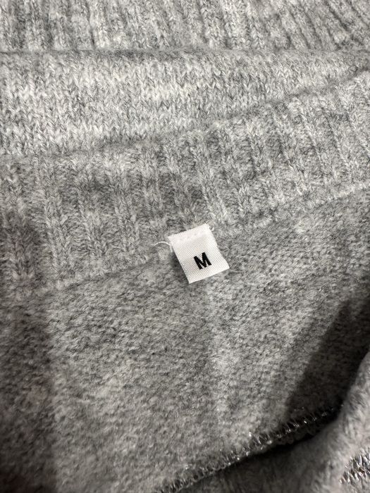 Nowy sweter M bufiaste rękawy szary ze srebrną nitką