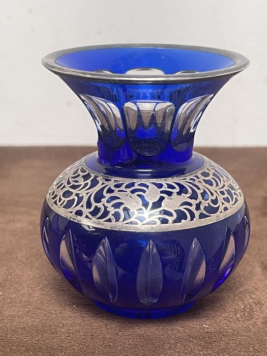 Huta Józefina Wazon Okuty Srebrem