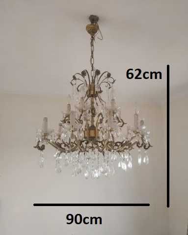 Candeeiro Lustre de Cristal | Candelabro Cristal Antigo