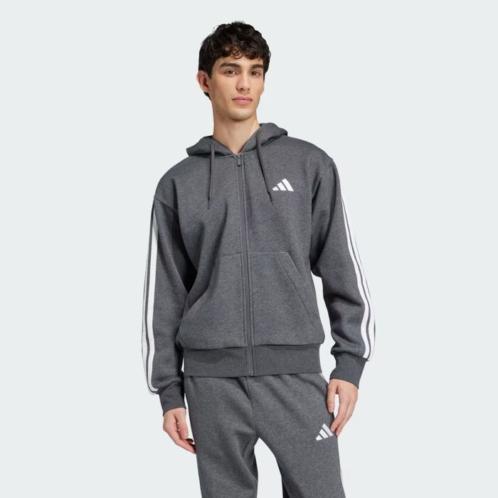 Кофта Adidas Essentials 3-Stripes Fleece Hoodie оригинал флис