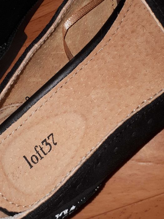 Buty LOFT37 Mokasyny skóra czarno-biale r.38
