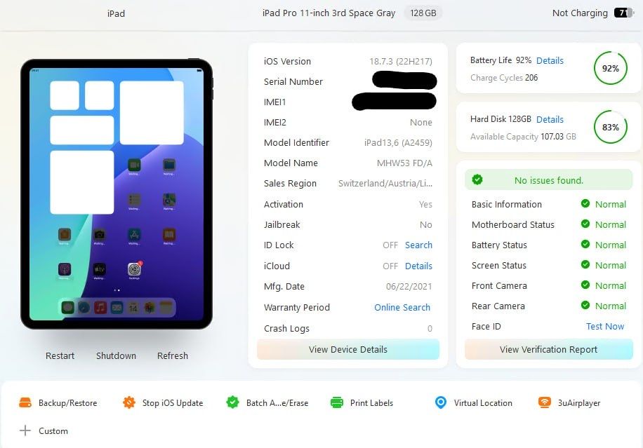 iPad Pro M1, 128 GB, cellular