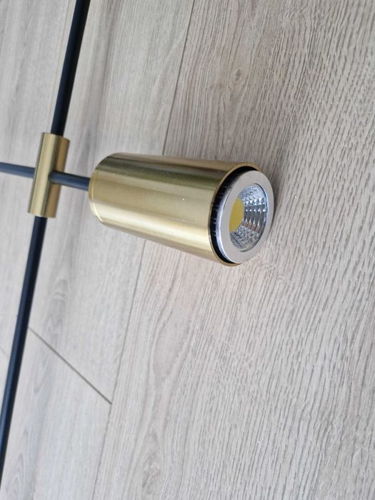 Lampa złota wisząca LED 5 reflektorów