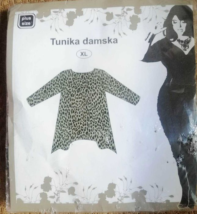Asymetryczna tunika w panterkę 44/46
