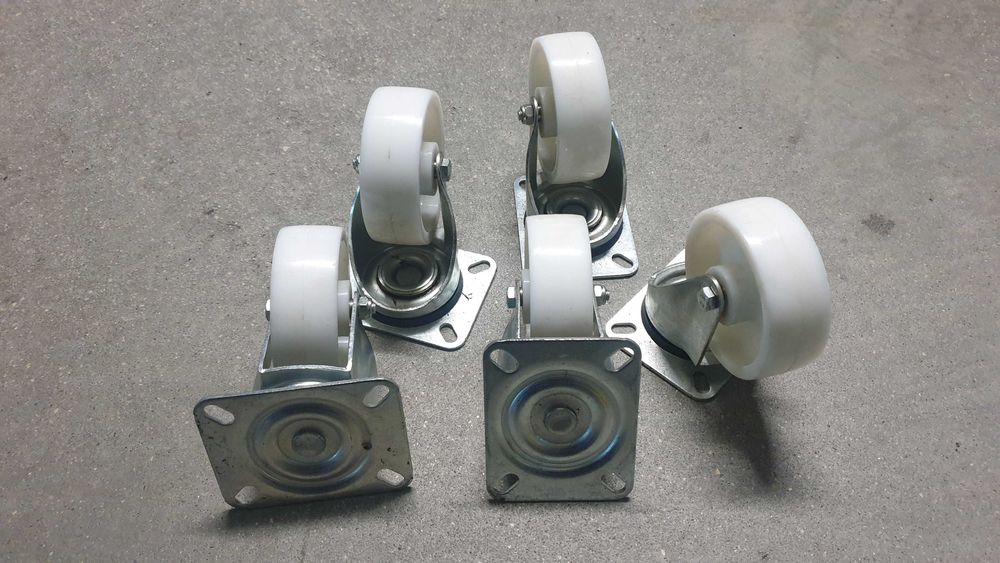 Conjunto Rodízios / Rodas 100 mm Nylon - Giratórias