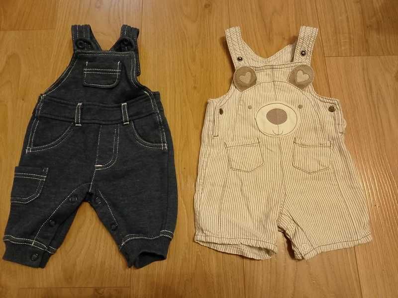 Wyprawka 2x spodnie na szelkach 56