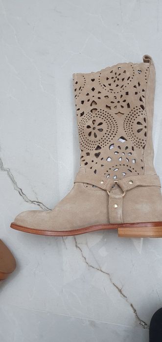 Kozaki na lato Twinset ze skóry naturalnej nowe