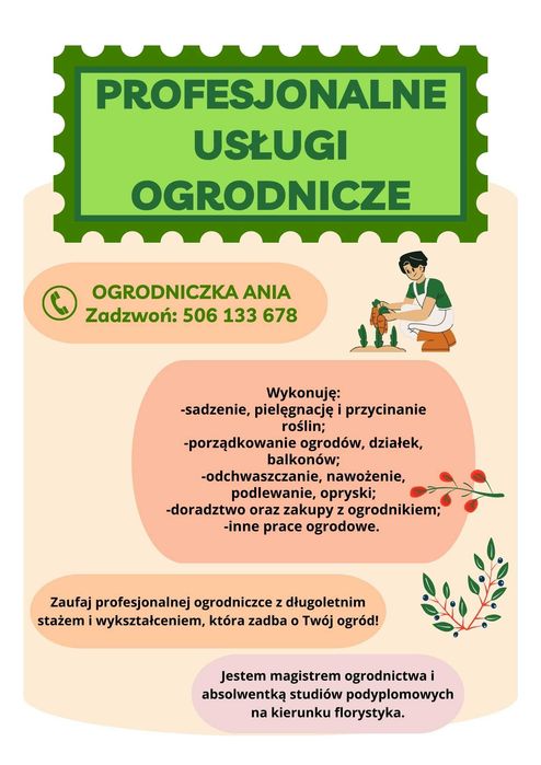 Ogrodnik Szczecin - Ogrodniczka Ania - pielęgnacja ogrodów