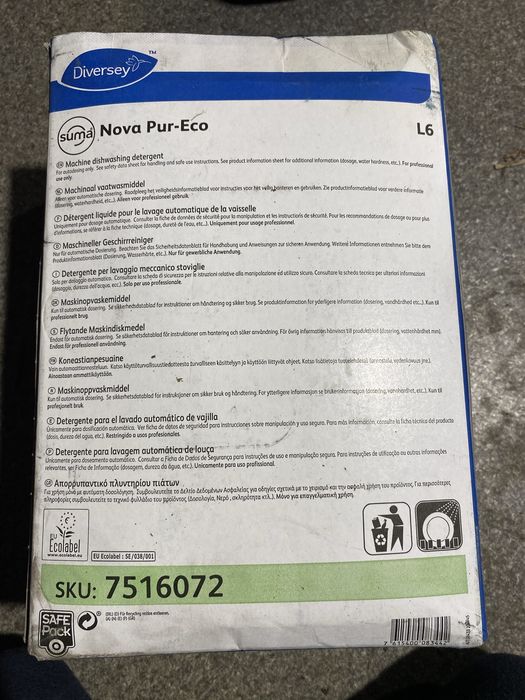 Płyn do naczyń w zmywarkach maszynowych 10l nova pur eco