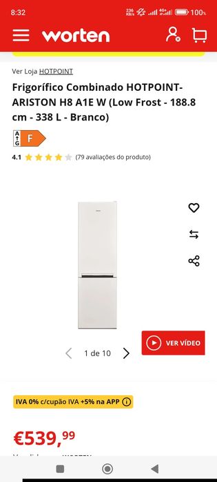 Frigorífico combinado 338 litros