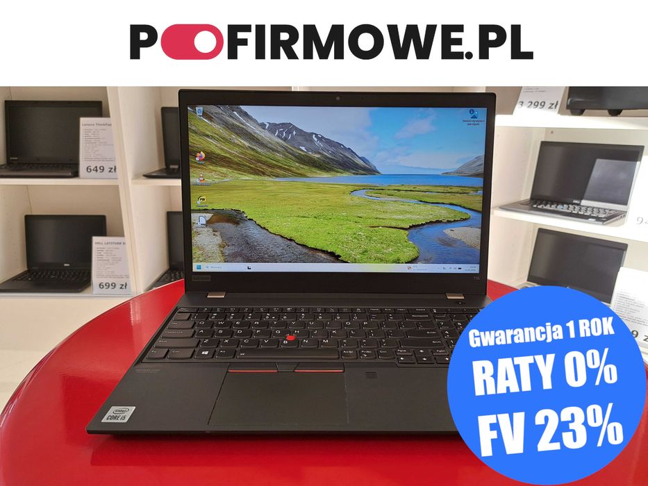 15" Laptop Lenovo ThinkPad T15 i5-10gen 16GB/512SSD FullHD IPS HDMI USB-C Kamera Win11 Gwarancja 12mc Faktura 23% PoFirmowe.pl