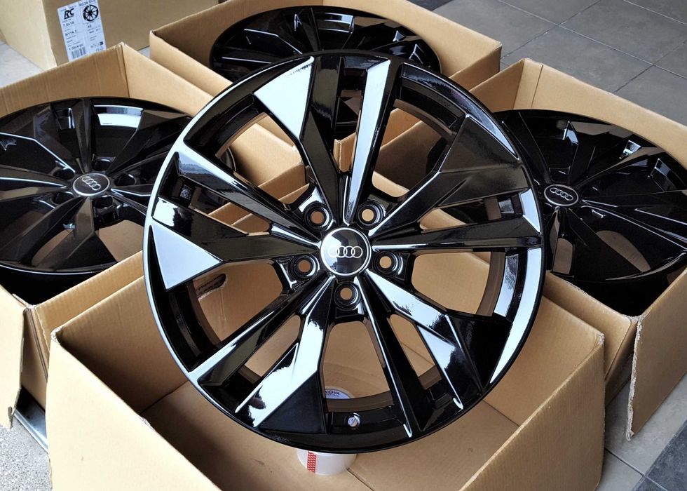 Alufelgi 18 5x112 Audi A3 A4 A6 Q2 Q3 8Y0 Nowe Oryginalne Czarne ! 828#