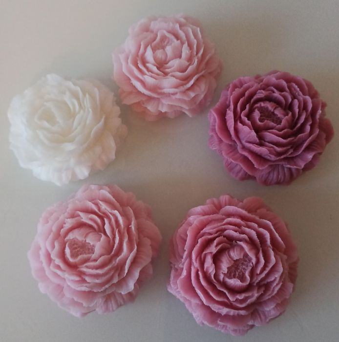 Mydełko glicerynowe handmade, kwiat piwonii, zapachowe