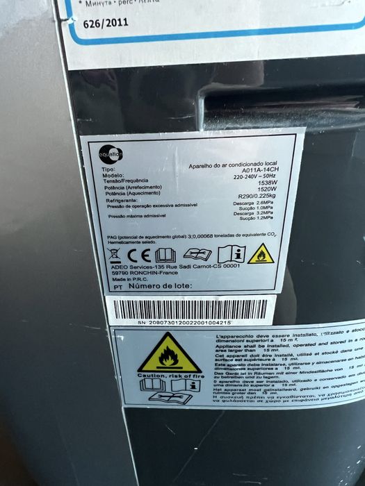 Ar condicionado portatil Equation 20 mts2 14000 btu