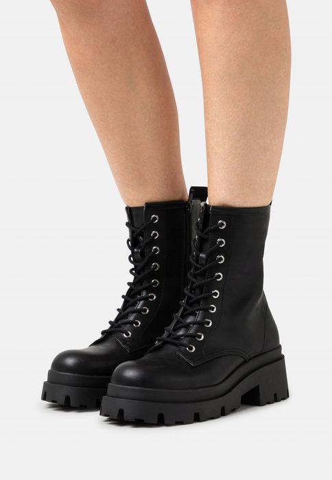 Even&Odd 38 Buty Damskie Botki Czane Sznurowane Workery T1586