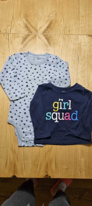 Zestaw Body Lindex panterka 80 + koszulka GAP 80