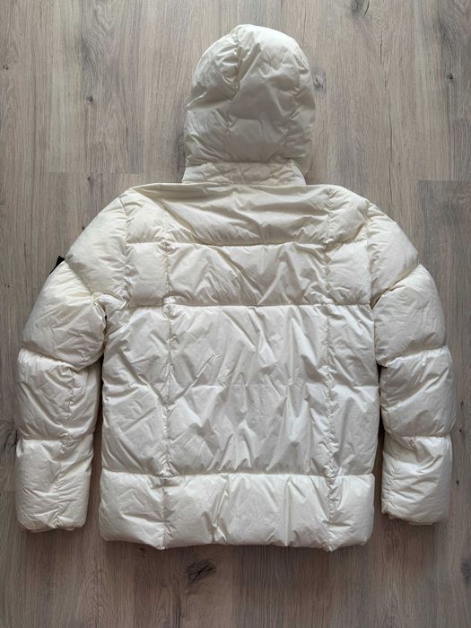 Stone Island Garment Dyed Crinkle Reps Down Jacket White